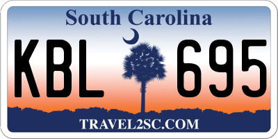 SC license plate KBL695