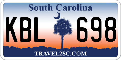 SC license plate KBL698