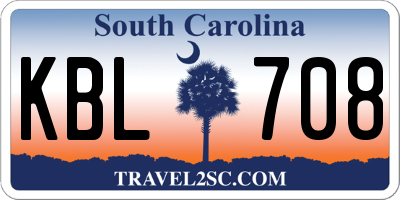 SC license plate KBL708