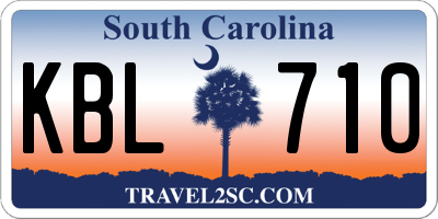 SC license plate KBL710