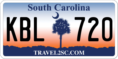 SC license plate KBL720