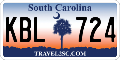 SC license plate KBL724
