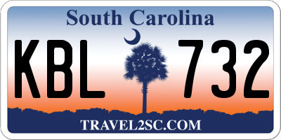 SC license plate KBL732
