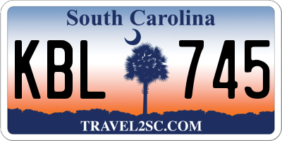 SC license plate KBL745