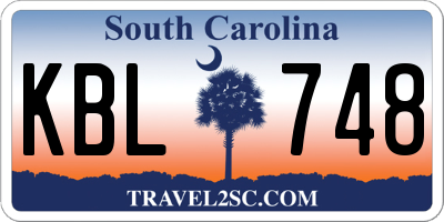 SC license plate KBL748