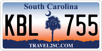 SC license plate KBL755