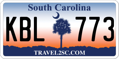 SC license plate KBL773