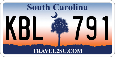 SC license plate KBL791