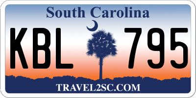 SC license plate KBL795