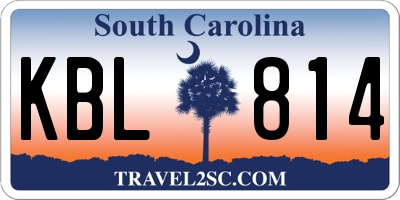 SC license plate KBL814