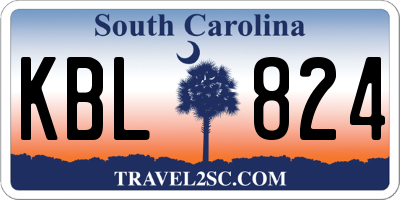 SC license plate KBL824