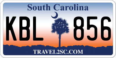 SC license plate KBL856