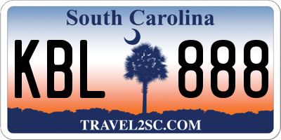 SC license plate KBL888
