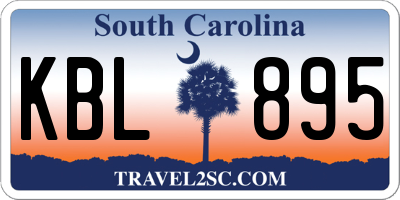 SC license plate KBL895