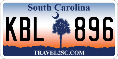 SC license plate KBL896