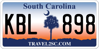 SC license plate KBL898