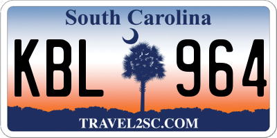 SC license plate KBL964