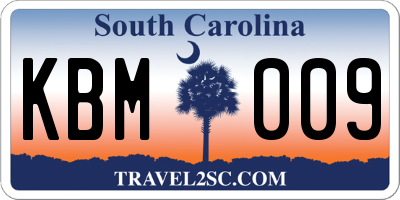 SC license plate KBM009