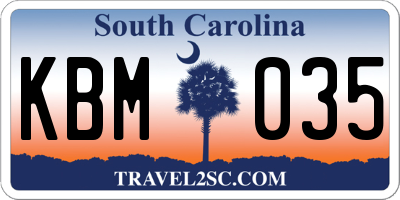 SC license plate KBM035