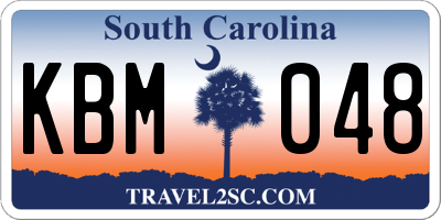 SC license plate KBM048