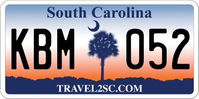 SC license plate KBM052