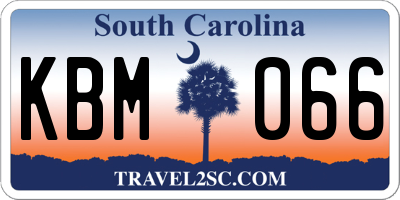 SC license plate KBM066
