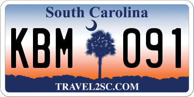 SC license plate KBM091