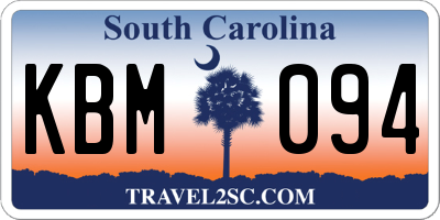 SC license plate KBM094