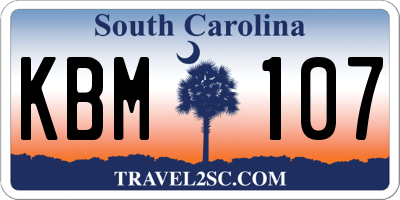 SC license plate KBM107