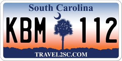 SC license plate KBM112