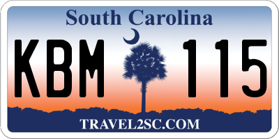SC license plate KBM115