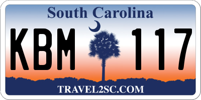 SC license plate KBM117