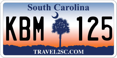 SC license plate KBM125