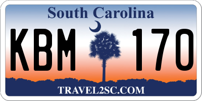 SC license plate KBM170