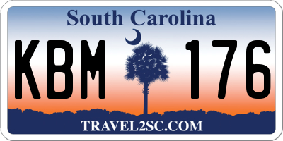 SC license plate KBM176