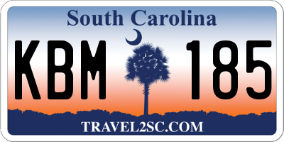 SC license plate KBM185