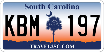 SC license plate KBM197