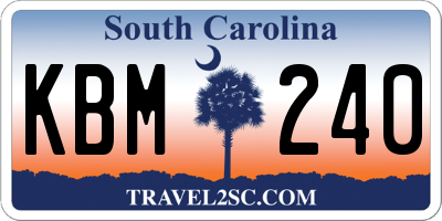 SC license plate KBM240