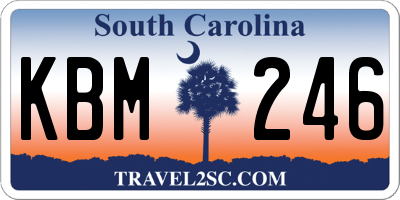 SC license plate KBM246