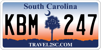 SC license plate KBM247