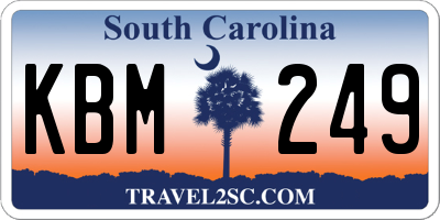 SC license plate KBM249