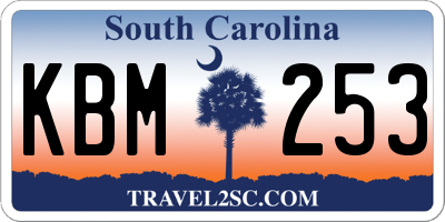 SC license plate KBM253