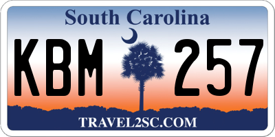 SC license plate KBM257