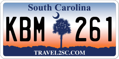 SC license plate KBM261