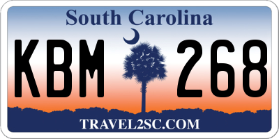 SC license plate KBM268