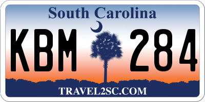 SC license plate KBM284