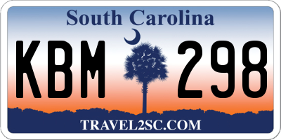 SC license plate KBM298