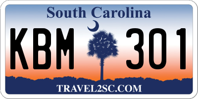 SC license plate KBM301