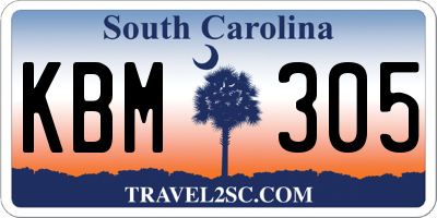 SC license plate KBM305