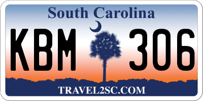 SC license plate KBM306